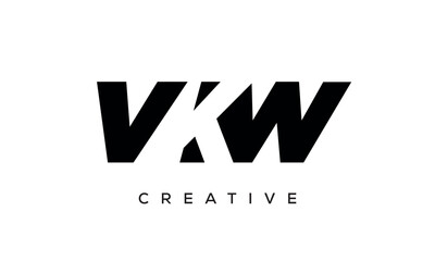 VKW letters negative space logo design. creative typography monogram vector