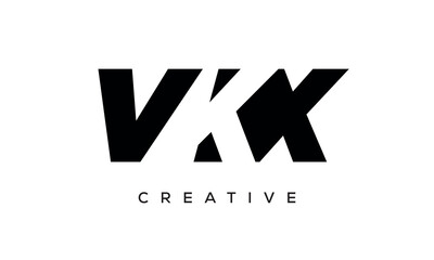 VKX letters negative space logo design. creative typography monogram vector
