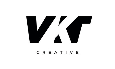 VKT letters negative space logo design. creative typography monogram vector
