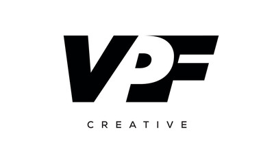 VPF letters negative space logo design. creative typography monogram vector
