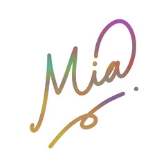 Beautiful multi-colored line drawing, Symbol design with letters M, I, A, Logo pattern.