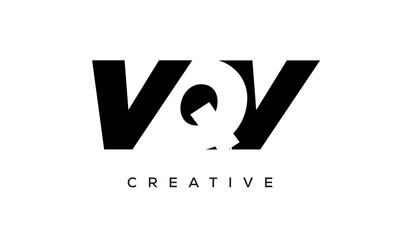 VQV letters negative space logo design. creative typography monogram vector