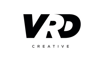 VRD letters negative space logo design. creative typography monogram vector