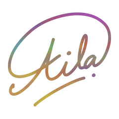 Beautiful multi-colored line drawing, Symbol design with letters A, I, L, A, Logo pattern.