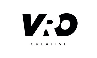 VRO letters negative space logo design. creative typography monogram vector