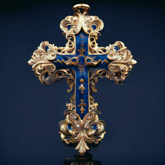 golden cross on the wall, AI Generated