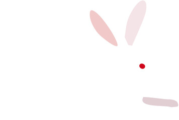 Lying red-eyed white rabbit