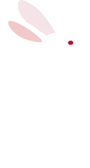 Sitting red-eyed white rabbit