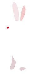 Sitting red-eyed white rabbit
