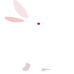 Sitting red-eyed white rabbit