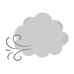 Wind cloud kawaii weather icon.