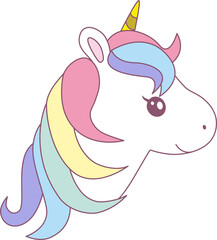 The lovely Unicorn with rainbow hair