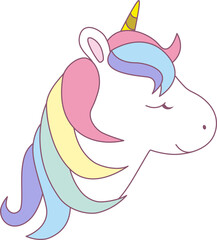 The lovely Unicorn with rainbow hair