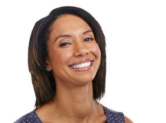 A girl exudes confidence and radiates natural beauty with her healthy skin and the wellness of cosmetics, all while wearing a beautiful big smile on her face isolated on a png background.