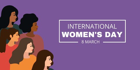 International Women's Day Banner. Illustration