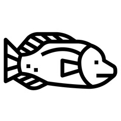 humphead wrasse line icon style