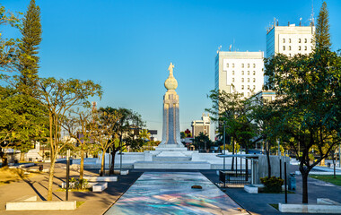 Jesus Crist statue on the globe, Monument to the Divine Savior of the World in San Salvador, El...