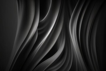 Obraz premium Silken Noir: A Modern Minimalist 4K Wallpaper with Waves of Texture. Generative AI