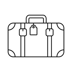Luggage icon. Retro suitcase line icon. Vacation travel concept equipment.