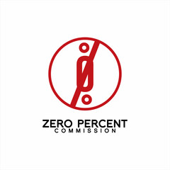 Zero percent logo design with a unique concept.