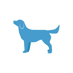 Labrador dog logo for a veterinary clinic in blue