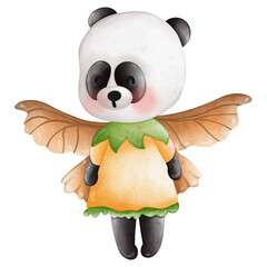 Watercolor cute fairy animal, Spring Season illustration Element