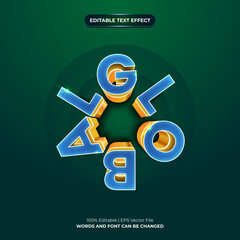 Global 3d editable custom text effect