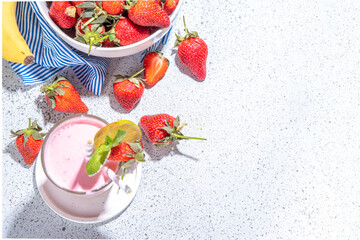 Strawberry banana milkshake