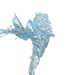 Water Splash on white background 3d render Illustration