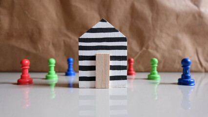 Close up Detail of board games, checkers.