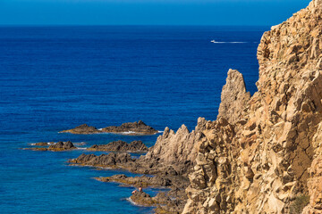 Fototapeta na wymiar Las Sirenas Reef, Cala de las Sirenas, Cabo de Gata-Níjar Natural Park, UNESCO Biosphere Reserve, Hot Desert Climate Region, Almería, Andalucía, Spain, Europe