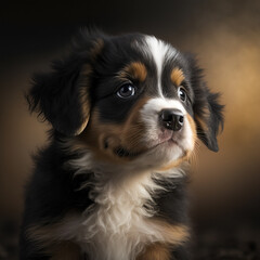 beautiful puppy portrait. Ai generated illustration