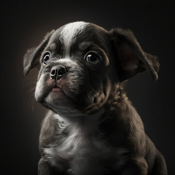 beautiful puppy portrait. Ai generated illustration
