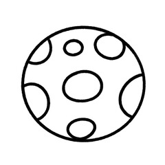 Fototapeta premium Full moon kawaii weather line icon.