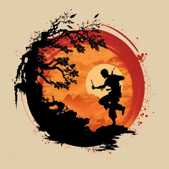 Martial Art Design Silhouette