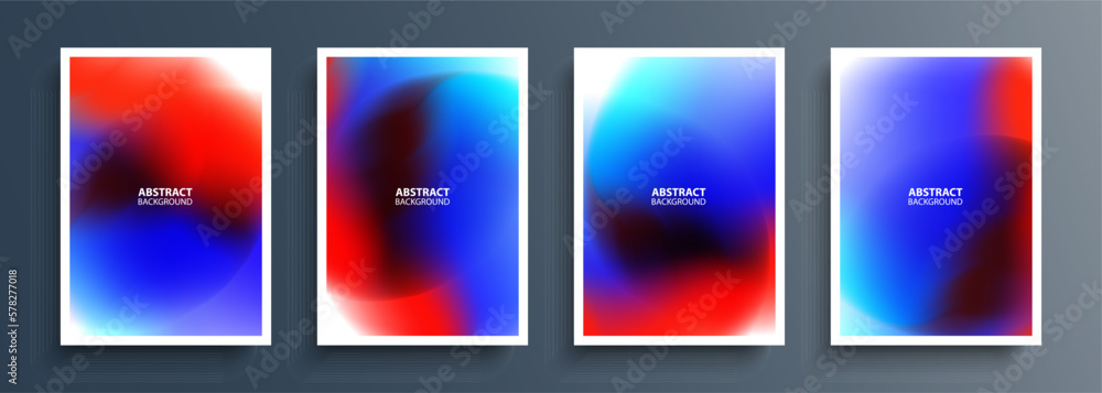 Aufkleber set of bright multicolored backgrounds with red and blue color gradients. vibrant color graphic temp