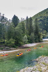 Rafting, Sava Bohinjka in Triglav national park, Slovenia