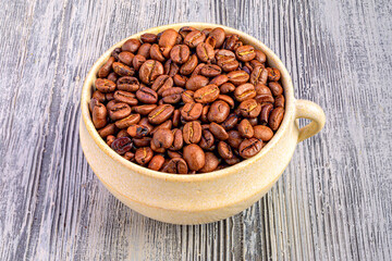 coffee beans in a cup