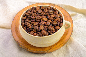 coffee beans in a cup