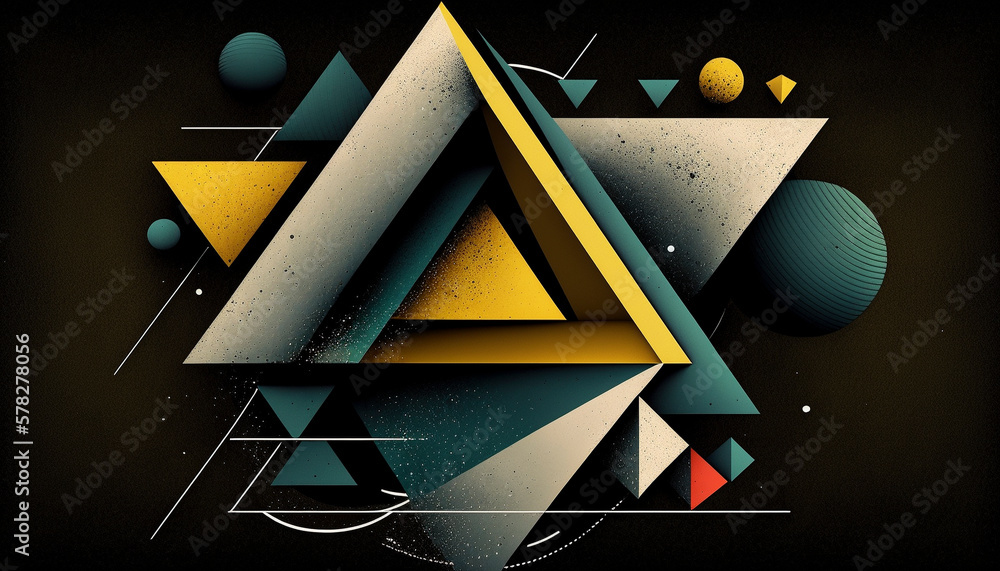 Poster abstract design with doodles and various shapes. modern art isolated minimalistic geometric frame. a