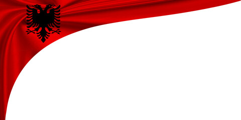 White background with flag of Albania. 3d illustration