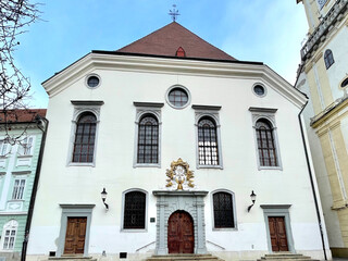Fototapeta premium The facade of a house in Bratislava, Slovakia