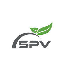 SPV letter nature logo design on white background. SPV creative initials letter leaf logo concept. SPV letter design.
