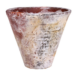Old clay pot for planting, transparent background
