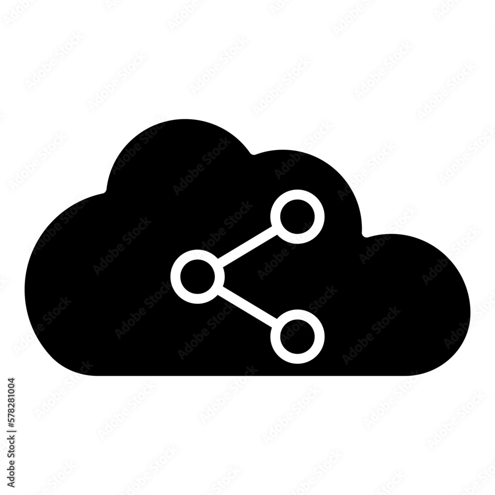 Sticker share cloud computing icon