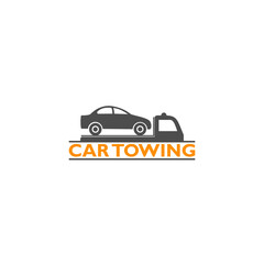 Obraz premium Towing truck evacuation service icon logo isolated on white background