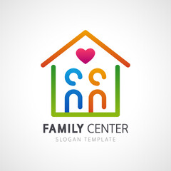 Family Center Colorful Logo Template