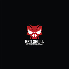red skull logo design colorful