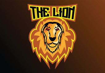 lion head mascot logo design