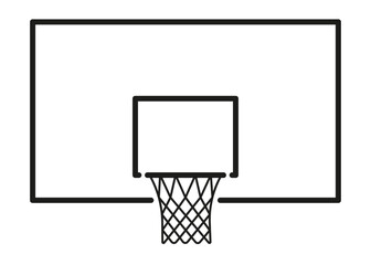 Fototapeta na wymiar Basketball hoop with net icon. Sport game with goal. Basketball ring. Vector